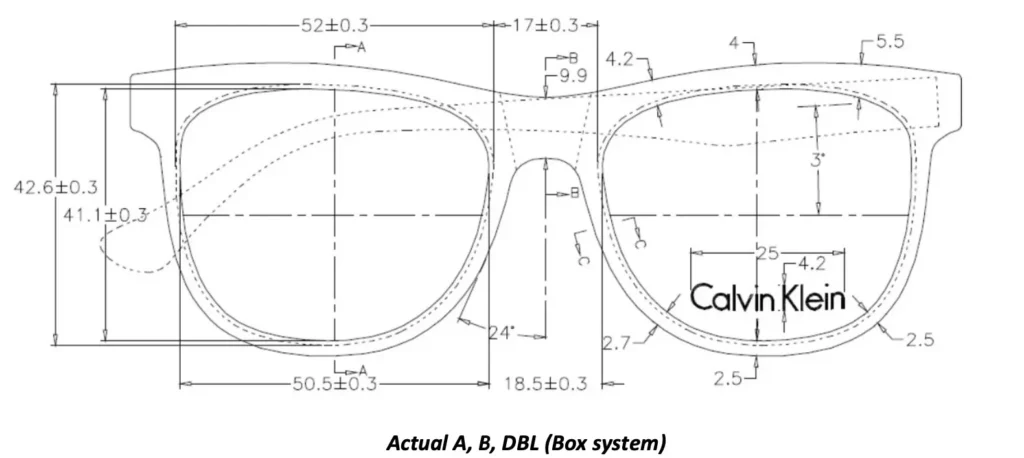 Sunglasses Technical Drawing | Custom Eyewear | iDetail